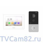 Комплект IP видеодомофон+вызывная панель HiWatch DS-D100IKWF 7"