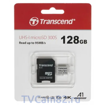 Карта памяти 128GB microSDXC class 10 Transcend c адаптером Карта памяти 128GB microSDXC class 10 Transcend c адаптером