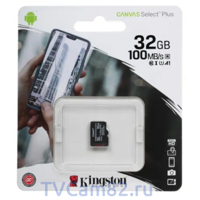 Карта памяти 32GB microSDHC class 10 Kingston Canvas Select Plus без адаптера Карта памяти 32GB microSDHC class 10 Kingston Canvas Select Plus без адаптера