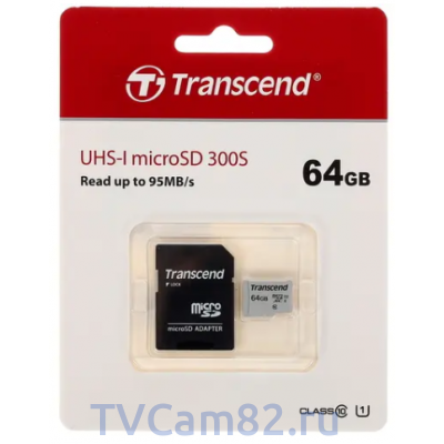 Карта памяти 64GB microSDXC class 10 Transcend с адаптером Карта памяти 64GB microSDXC class 10 Transcend с адаптером