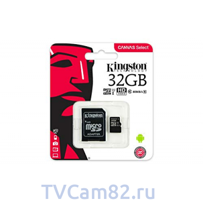Карта памяти 32GB microSDHC class 10 Kingston Canvas Select Plus c адаптером Карта памяти 32GB microSDHC class 10 Kingston Canvas Select Plus c адаптером